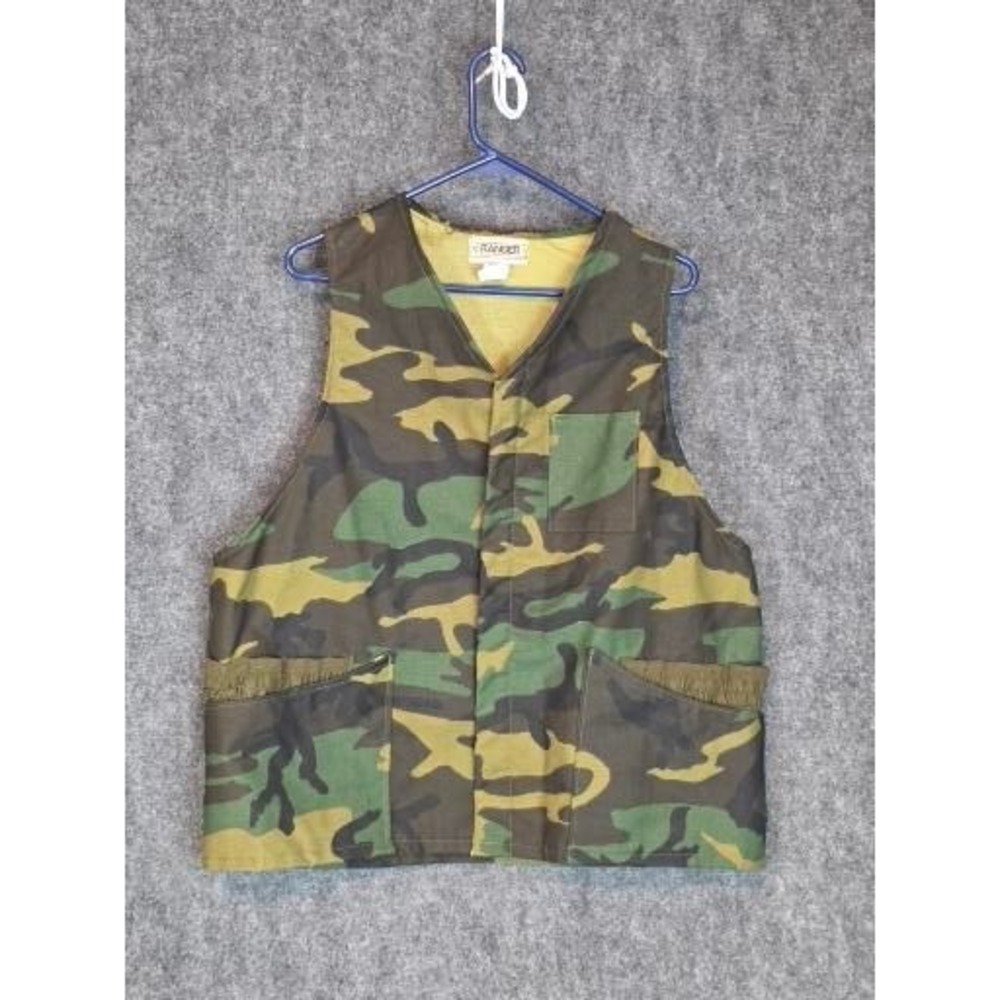 VTG Ranger XL Camo Vest‎ Utility Pockets Hunting Fishing Outdoor Workwear Mens